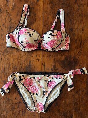 Vintage Betsey Johnson Gypsy Rose Bikini Set